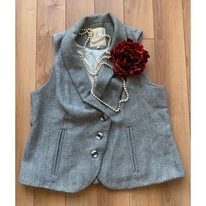 Sexy Secretary Herringbone Tweed Vest